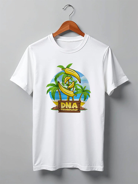 Заказать мужскую футболку в Москве. Футболка классическая DNAtechnology white t-shirt от Alcochat - готовые дизайны и нанесение принтов.
