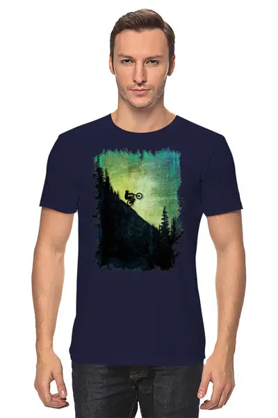 Заказать мужскую футболку в Москве. Футболка классическая Downhill Colors от oneredfoxstore@gmail.com - готовые дизайны и нанесение принтов.