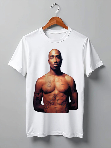 Заказать мужскую футболку в Москве. Футболка классическая 2 Pac от saniladv - готовые дизайны и нанесение принтов.