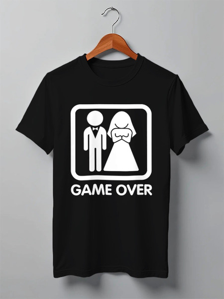Заказать мужскую футболку в Москве. Футболка классическая Game over от Константин Тотьмянин - готовые дизайны и нанесение принтов.