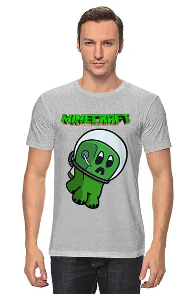 Заказать мужскую футболку в Москве. Футболка классическая Майнкрафт Крипер от Just kidding - готовые дизайны и нанесение принтов.