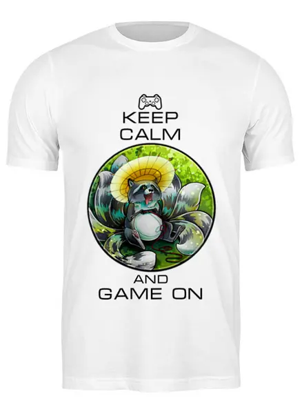 Заказать мужскую футболку в Москве. Футболка классическая Raccoon gamer от Анастасия Авина - готовые дизайны и нанесение принтов.