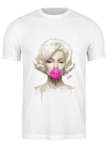 Заказать мужскую футболку в Москве. Футболка классическая Marilyn Monroe  от Ксения Мироедова - готовые дизайны и нанесение принтов.