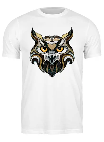 Заказать мужскую футболку в Москве. Футболка классическая Сова (Owl) от oldman - готовые дизайны и нанесение принтов.