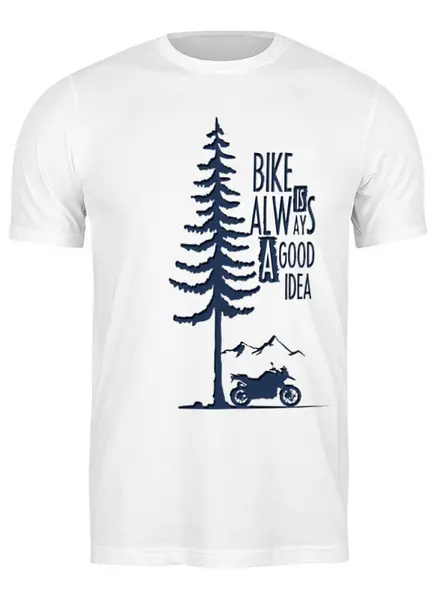 Заказать мужскую футболку в Москве. Футболка классическая Bike Ride от oneredfoxstore@gmail.com - готовые дизайны и нанесение принтов.
