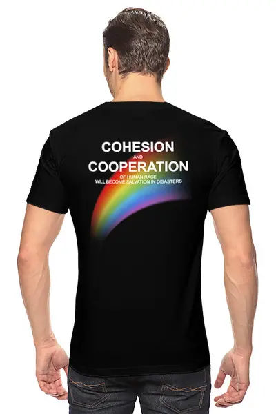Заказать мужскую футболку в Москве. Футболка классическая Cohesion and cooperation  от moto230281@gmail.com - готовые дизайны и нанесение принтов.
