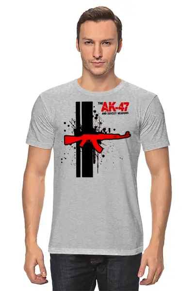 Заказать мужскую футболку в Москве. Футболка классическая AK-47 от Leichenwagen - готовые дизайны и нанесение принтов.