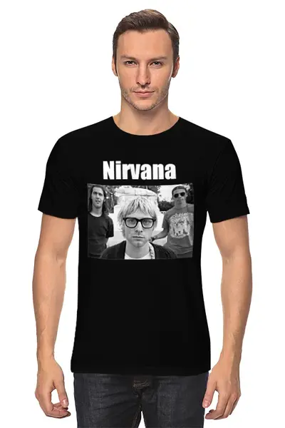 Заказать мужскую футболку в Москве. Футболка классическая Nirvana от stanummm - готовые дизайны и нанесение принтов.