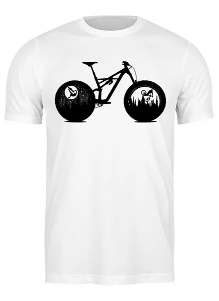 Заказать мужскую футболку в Москве. Футболка классическая Mountain Bike от oneredfoxstore@gmail.com - готовые дизайны и нанесение принтов.