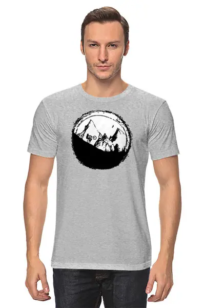 Заказать мужскую футболку в Москве. Футболка классическая Mountain Bike от oneredfoxstore@gmail.com - готовые дизайны и нанесение принтов.