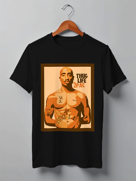 Заказать мужскую футболку в Москве. Футболка классическая Тупак ( 2 pac) от hideo_kojima - готовые дизайны и нанесение принтов.