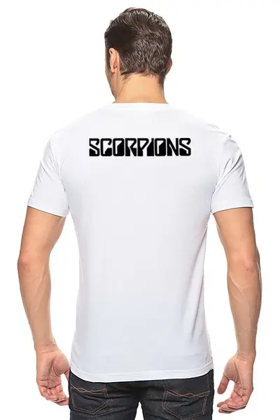 Заказать мужскую футболку в Москве. Футболка классическая Scorpions Band от Leichenwagen - готовые дизайны и нанесение принтов.