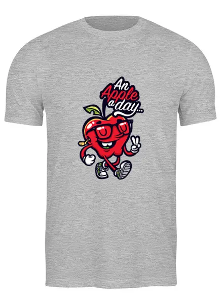 Заказать мужскую футболку в Москве. Футболка классическая Apple от ПРИНТЫ ПЕЧАТЬ  - готовые дизайны и нанесение принтов.