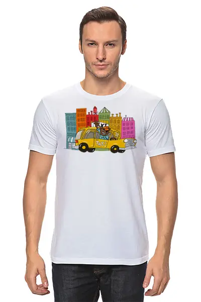 Заказать мужскую футболку в Москве. Футболка классическая Bear Here от oneredfoxstore@gmail.com - готовые дизайны и нанесение принтов.