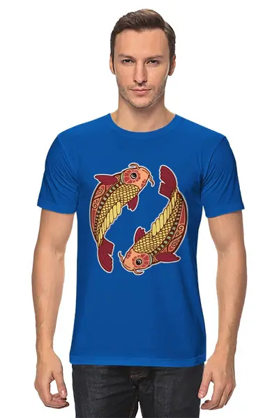 Заказать мужскую футболку в Москве. Футболка классическая Рыбы - Pisces от trend - готовые дизайны и нанесение принтов.