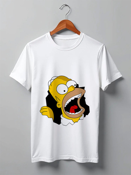 Заказать мужскую футболку в Москве. Футболка классическая Homer Simpson от AppleJack_38rus - готовые дизайны и нанесение принтов.