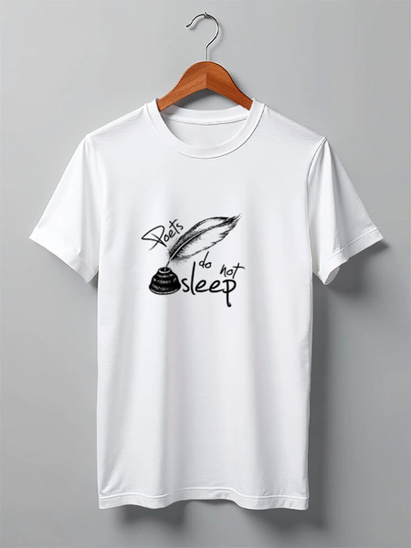 Заказать мужскую футболку в Москве. Футболка классическая поэты не спят 2 от Макс Сивов - готовые дизайны и нанесение принтов.