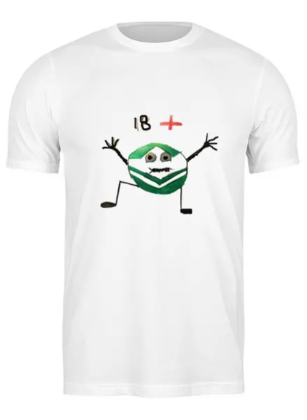 Заказать мужскую футболку в Москве. Футболка классическая СберСмайлик 18+ от Татьяна Владимирова - готовые дизайны и нанесение принтов.