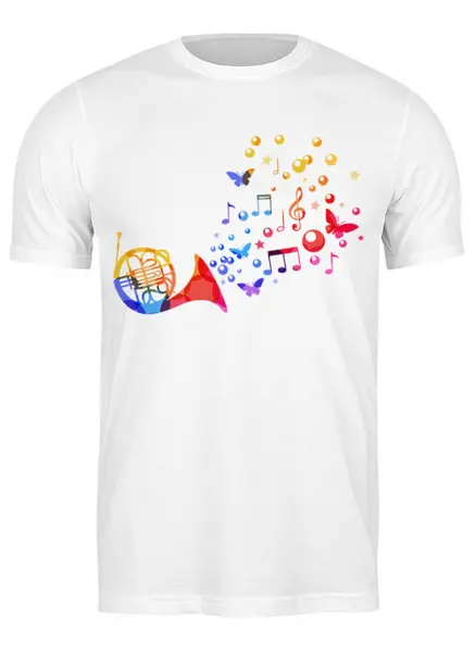 Заказать мужскую футболку в Москве. Футболка классическая Звуки музыки от BeliySlon - готовые дизайны и нанесение принтов.