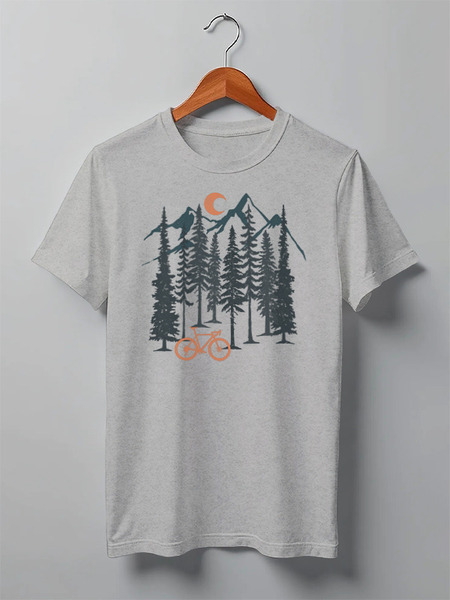 Заказать мужскую футболку в Москве. Футболка классическая Moon and Bike от oneredfoxstore@gmail.com - готовые дизайны и нанесение принтов.