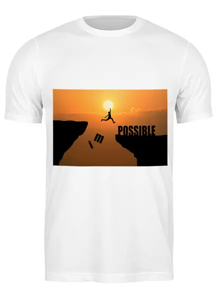 Заказать мужскую футболку в Москве. Футболка классическая Impossible от serge-ro@mail.ru - готовые дизайны и нанесение принтов.