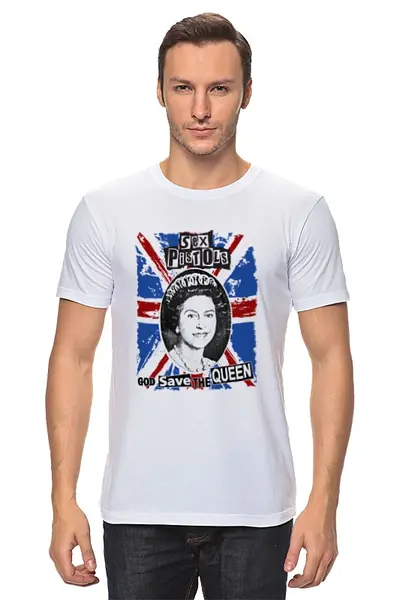 Заказать мужскую футболку в Москве. Футболка классическая Sex Pistols / God Save The Queen от OEX design - готовые дизайны и нанесение принтов.