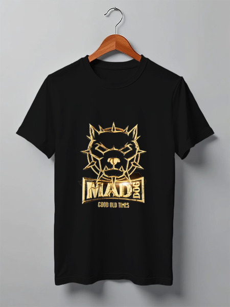 Заказать мужскую футболку в Москве. Футболка классическая Mad dog gold от Серега Шнайдер - готовые дизайны и нанесение принтов.
