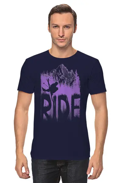 Заказать мужскую футболку в Москве. Футболка классическая Ski Ride от oneredfoxstore@gmail.com - готовые дизайны и нанесение принтов.