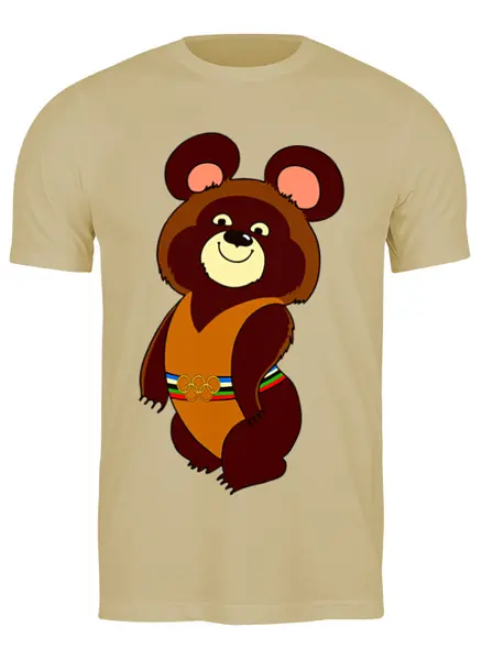Заказать мужскую футболку в Москве. Футболка классическая Olympic Bear Misha 1980 от balden - готовые дизайны и нанесение принтов.
