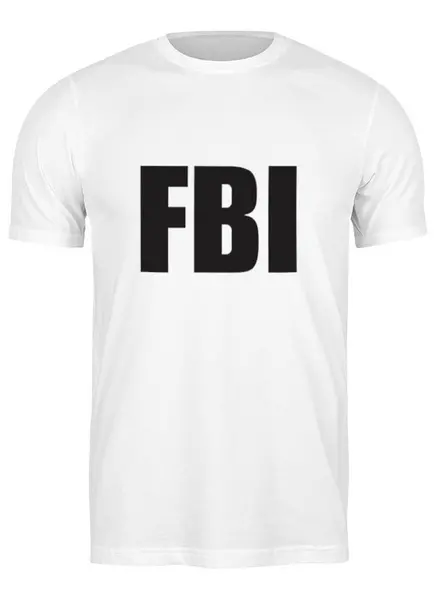 Заказать мужскую футболку в Москве. Футболка классическая FBI AGENT от gent777 - готовые дизайны и нанесение принтов.