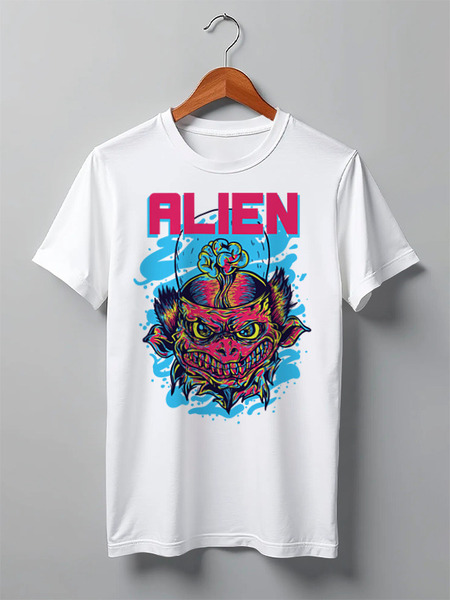 Заказать мужскую футболку в Москве. Футболка классическая ❖ ALIEN ❖ от balden - готовые дизайны и нанесение принтов.