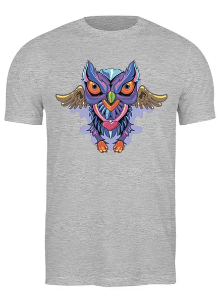 Заказать мужскую футболку в Москве. Футболка классическая Owl Here от oneredfoxstore@gmail.com - готовые дизайны и нанесение принтов.