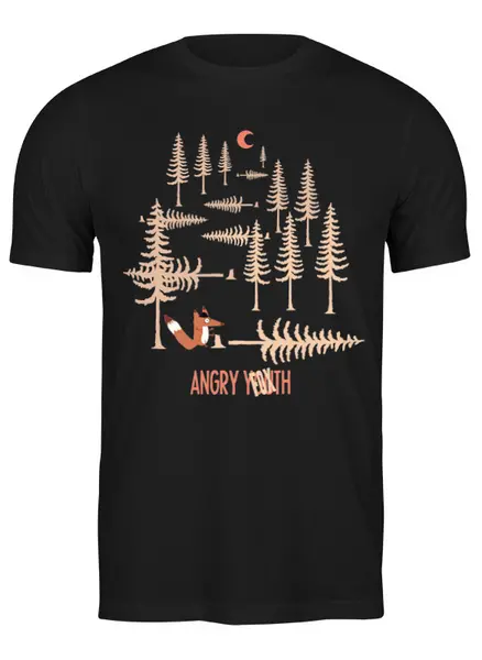 Заказать мужскую футболку в Москве. Футболка классическая Angry Fox от oneredfoxstore@gmail.com - готовые дизайны и нанесение принтов.