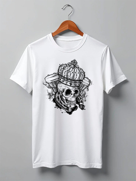 Заказать мужскую футболку в Москве. Футболка классическая Skull_crown style от lockinloadeadly - готовые дизайны и нанесение принтов.