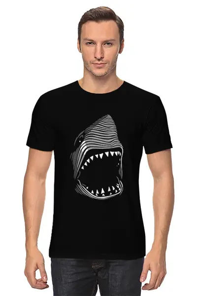 Заказать мужскую футболку в Москве. Футболка классическая Акула( Baywatch) от Zamula - готовые дизайны и нанесение принтов.