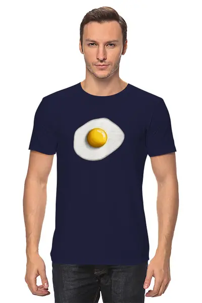 Заказать мужскую футболку в Москве. Футболка классическая Яичница от Мурад Мокран - готовые дизайны и нанесение принтов.