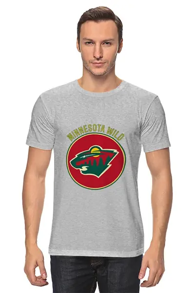 Заказать мужскую футболку в Москве. Футболка классическая Миннесота Уайлд  от kspsshop - готовые дизайны и нанесение принтов.