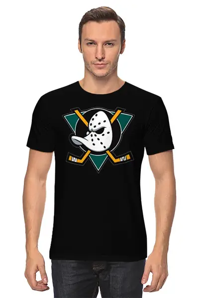Заказать мужскую футболку в Москве. Футболка классическая Mighty ducks от Vinli.shop  - готовые дизайны и нанесение принтов.