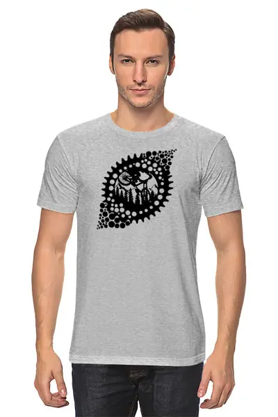 Заказать мужскую футболку в Москве. Футболка классическая Mountain Bike от oneredfoxstore@gmail.com - готовые дизайны и нанесение принтов.