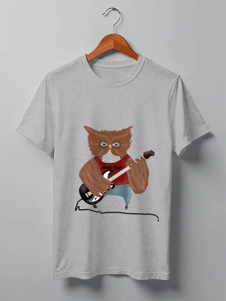 Заказать мужскую футболку в Москве. Футболка классическая Rock Owl от ntalya - готовые дизайны и нанесение принтов.