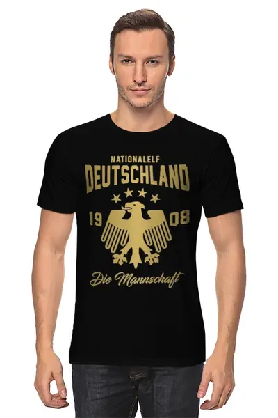 Заказать мужскую футболку в Москве. Футболка классическая Сборная Германии от geekbox - готовые дизайны и нанесение принтов.