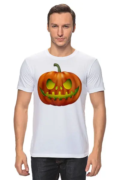Заказать мужскую футболку в Москве. Футболка классическая pumpkin от queen  - готовые дизайны и нанесение принтов.