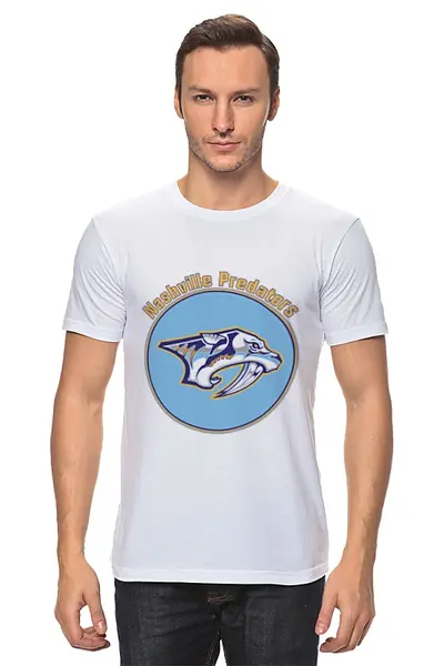Заказать мужскую футболку в Москве. Футболка классическая Nashville Predators от kspsshop - готовые дизайны и нанесение принтов.