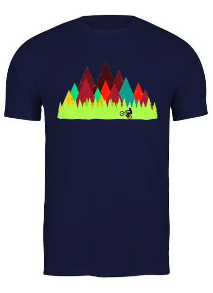 Заказать мужскую футболку в Москве. Футболка классическая Mountain Bike от oneredfoxstore@gmail.com - готовые дизайны и нанесение принтов.