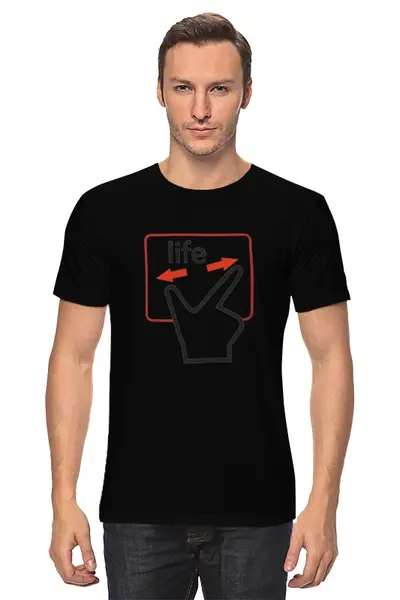 Заказать мужскую футболку в Москве. Футболка классическая Touchpad of your life от Eve  - готовые дизайны и нанесение принтов.