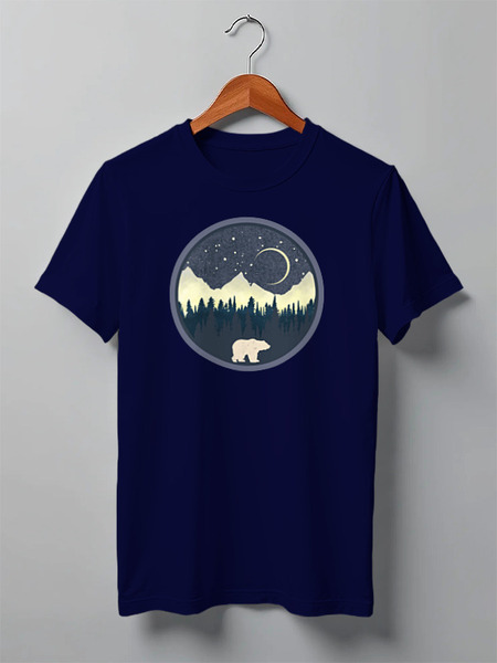 Заказать мужскую футболку в Москве. Футболка классическая Bear Here от oneredfoxstore@gmail.com - готовые дизайны и нанесение принтов.