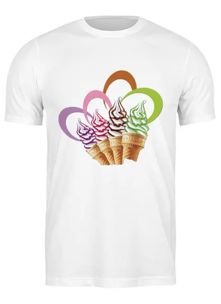 Заказать мужскую футболку в Москве. Футболка классическая Мороженое от elvis - готовые дизайны и нанесение принтов.