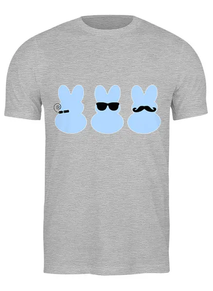 Заказать мужскую футболку в Москве. Футболка классическая Кролики от Ксения Золотухина - готовые дизайны и нанесение принтов.