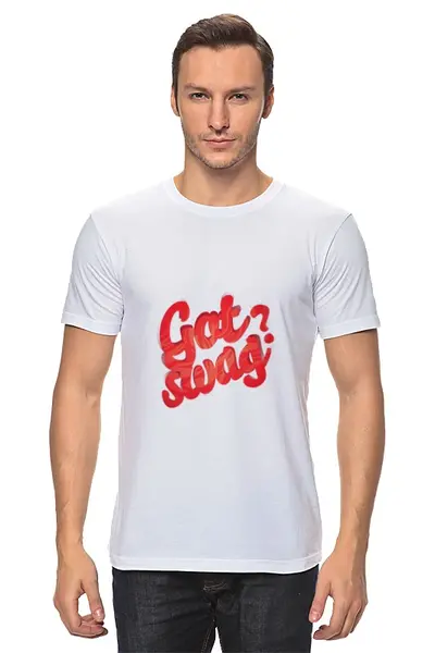 Заказать мужскую футболку в Москве. Футболка классическая Got SWAG?  от cigaretko - готовые дизайны и нанесение принтов.