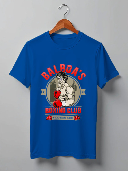 Заказать мужскую футболку в Москве. Футболка классическая Balboa's Boxing Club от skynatural - готовые дизайны и нанесение принтов.